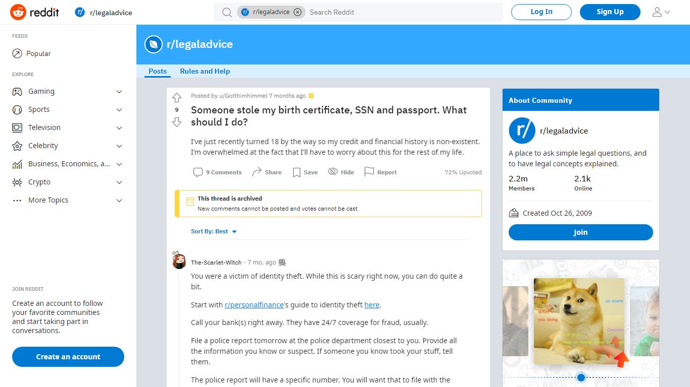 Someone stole my birth certificate, SSN and passport. What ... - reddit